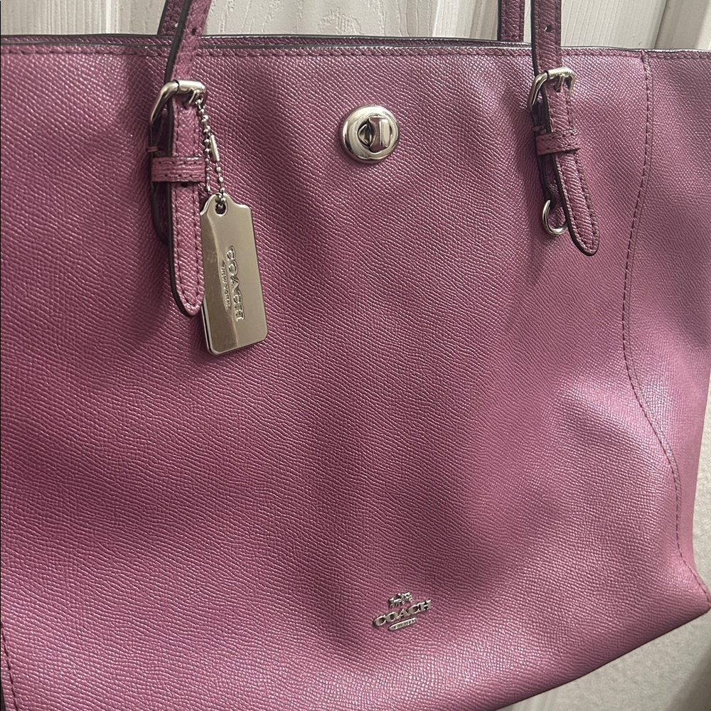 Coach Mulberry Leather Tote approximately 18” X 11”